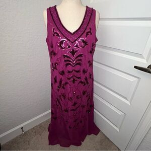 JOANNA HOPE Embellished Sequins Sleeveless Maxi Gown Dress